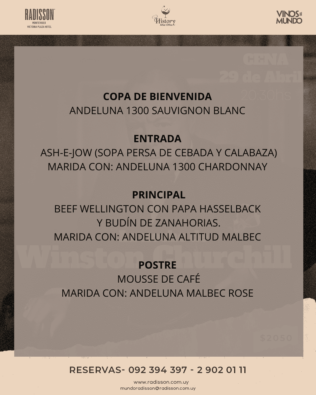 Cena la noche de Winston Churchill