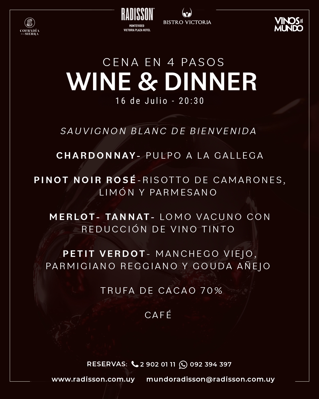 Cena Maridaje. 4 pasos