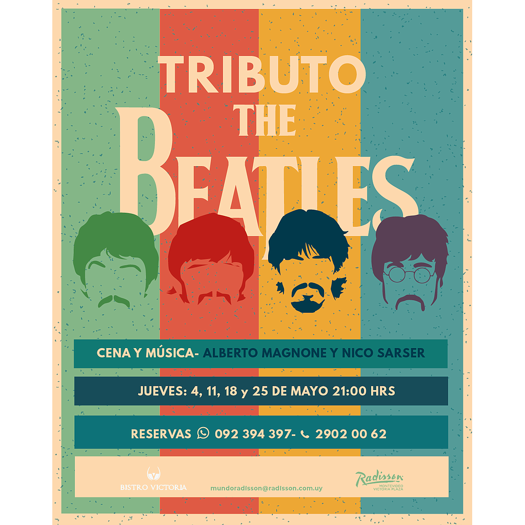 Cena 3 pasos Tributo a The Beatles