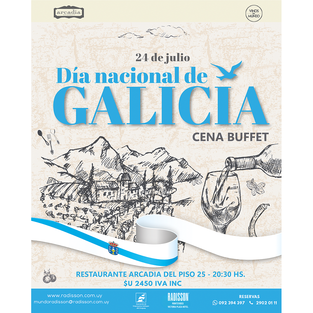 Cena Buffet. Día Nacional de Galicia