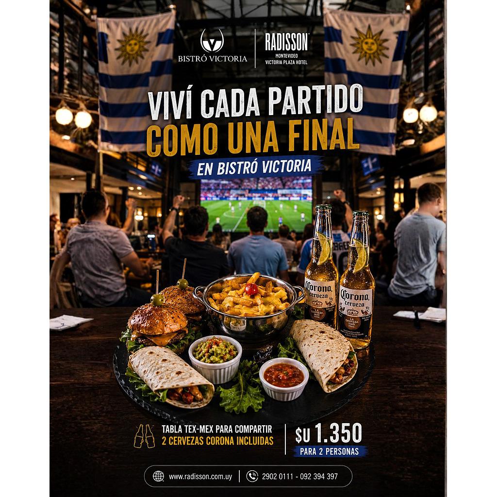 Tabla Tex-Mex Mundialista para compartir + 2 Cervezas Corona